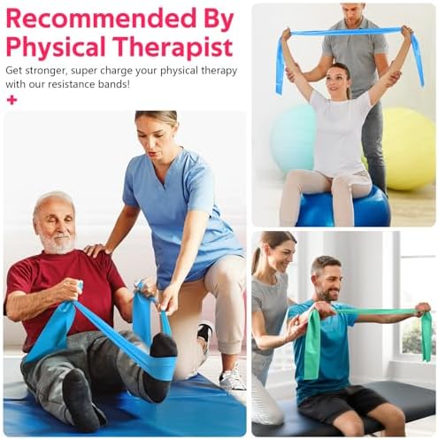 Resistance Bands Set, Exercise Bands for Physical Therapy, Pilates, Yoga