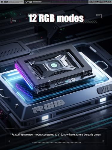 llano V10 Gaming Laptop Cooling Pad, RGB Laptop Cooler Stand Laptop Fan