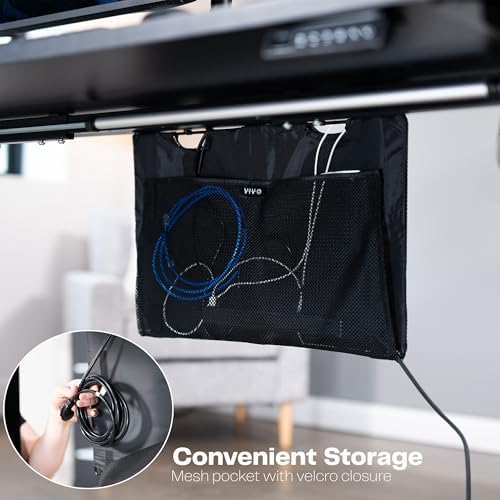 VIVO Black Under Desk 24 in Cable Management Sleeve, DESK-SKIRT-24