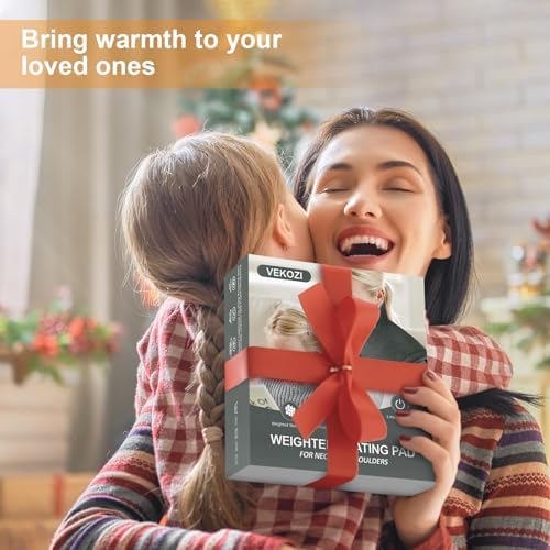 Heating Pad for Neck and Shoulders and Back, Mothers Day Gifts for Mom Wife Grandma, Birthday Gifts for Women, Weighted Neck Heating Pads, Large Heat Pad, 6 Heat Settings 4 Auto-Off, 17"x23" Steely