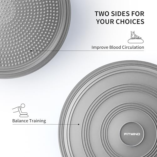 Inflated Wobble Cushion,Dyna Disc,Circular Non-slip Texture for Comfortable Sitting,Wiggle Seat to Improve Posture, Fitness, Stability for Sensory Adults,Balance Seat with Pump for Core Strength