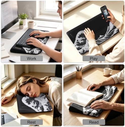 Keyboard Stand with Wrist Rest，Ergonomic Keyboard Riser Holder Lifter Tray