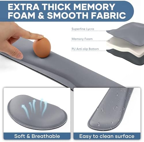 Office Ergonomic Memory Foam Computer Mouse and Keyboard Wrist Rest pad Support Carpal Tunnel, Wrist Rest for Keyboard and Mouse, Wrist Support Set