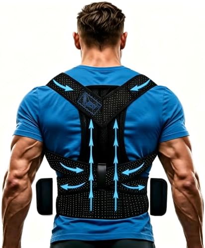 LifeLove Adjustable Posture Support Brace for Upper Back & Shoulders, Fits Height Under 200cm & Waist Under 120cm