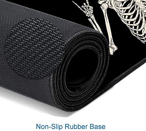 Gaming Mouse Pad, Large Mouse Pads for Desk, Non-Slip Rubber Base Mousepad, Keyboard Mouse Mat, Desk Pad with Stitched Edges, 31.5x11.8 inch Black Human Skeleton