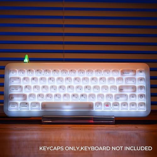 OHY Japanese Keycaps,XVX MOA Profile Minimalist Mac Style Keycap Set, Custom Cute Ceramic-Textured Keycaps for MX Switches Mechanical Keyboard-White Chocolate （Only Keycaps）