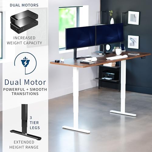 VIVO Rustic Vintage Brown 83 x 30 in Standing Desk, DESK-KIT-2W8N
