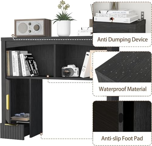 Desk Hutch Shelf, Desktop Shelf Organizer 37 inch Wide Desktop