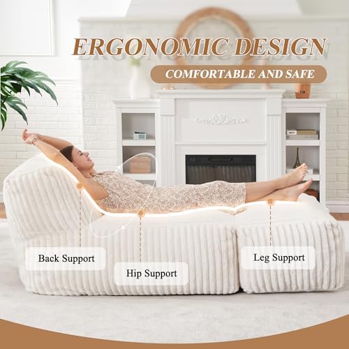 Hobestluk Large Bean Bag Chairs Sofa for Adults Giant BeanBag Couch Lounger