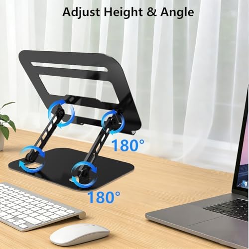 Adjustable Laptop Stand Computer Riser for Desk, Black