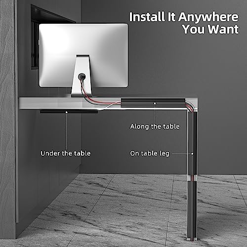 YECAYE 157in Cable Management Cord Organizer, Cable Raceway, Black