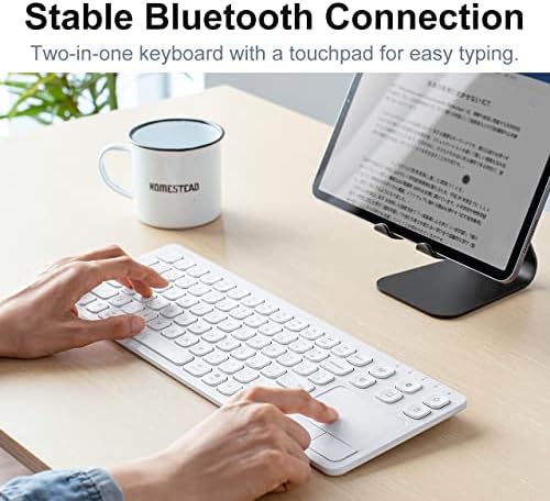 SANWA Bluetooth Trackball Mouse + 3-Device Bluetooth Keyboard with Touchpad set, Programmable Silent Rollerball Mice, 20 Shortcuts, Pantograph Keys Keyboard, Compatible with Mac, Windows, Laptop, iOS,