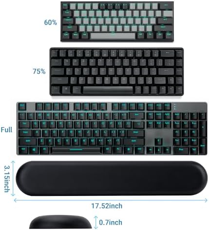 ASFSKY Leather Keyboard Wrist Rest, Full-Size Wrist Pad for Keyboards