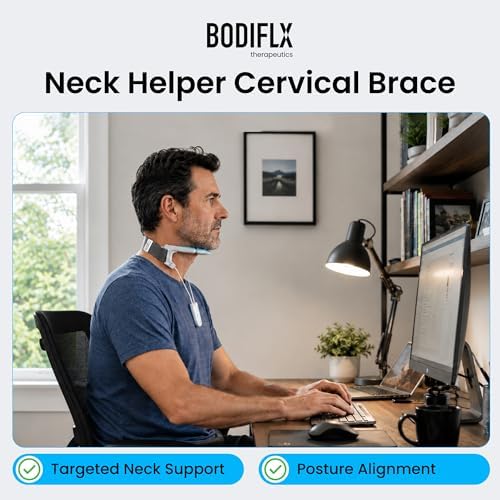 Neck Helper, New Generation Auto Size Adjustment, Revolutionary Cervical Support Brace for Cervical Pain, Discreet & Lightweight Cervical Collar (Blue Univeral Size)