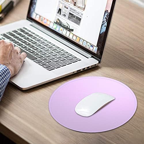 Dapesuom Round Mouse Pad, 8.7 x 8.7 Inch Premium-Textured Washable Non-Slip Rubber Base Cute Small Mouse Mat with Stitched Edge for Men Women Wireless Computer Laptop Gaming Desk Accessories, Purple