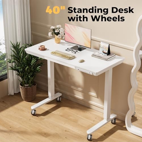 40" Electric Stand up Desk with Drawer, Height Adjustable