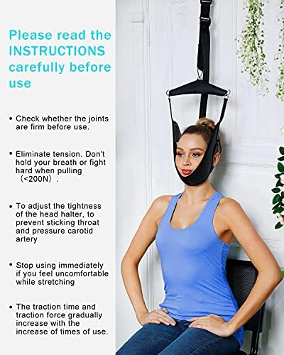 comness Cervical Neck Traction Device Over Door for Home Use, Portable Neck Stretcher Hammock for Neck Pain Relief, Physical Therapy AIDS for Neck Decompressor.