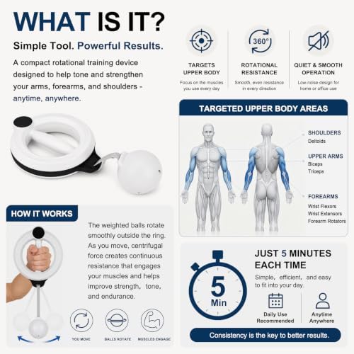 Arm Exerciser for Home Workouts, Quiet Upper Body Fitness Trainer for Arms