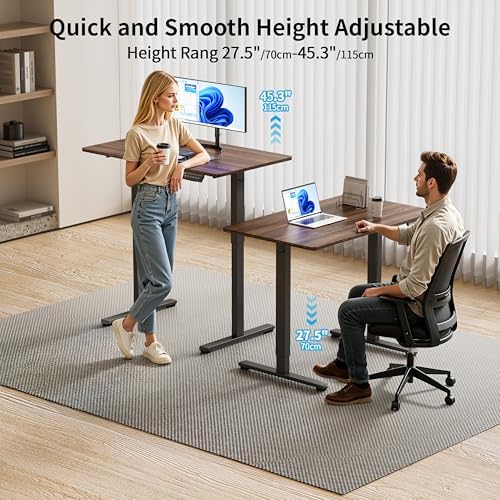 BIZUM 40x24 Inch Electric Standing Desk with Memory Presets, Quiet Motor Height Adjustable Stand Up Desk for Home Office & Gaming, Ergonomic Sit Stand Workstation，Walnut