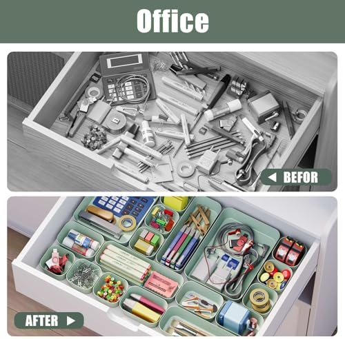 Drawer Organizers Bins 28 PCS for Bathroom Makeup Desk Office