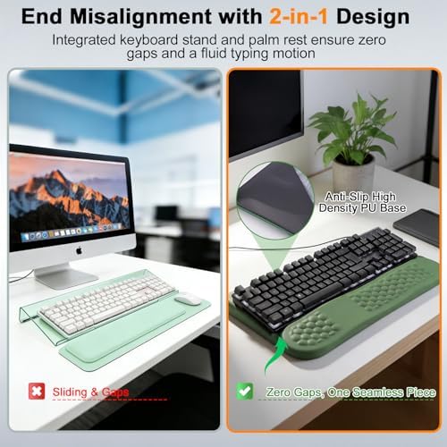 LIMOUS 2-in-1 Wrist Rest with Keyboard Stand, Ergonomic Wave Wrist Pad