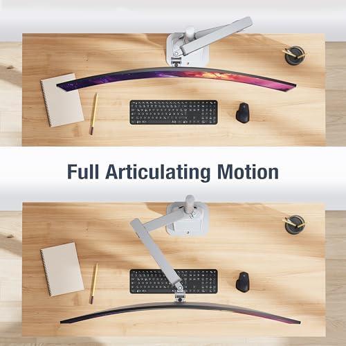 AVLT Single 40 Inch Monitor Arm Pole Top Mount with USB-C&A Ports - Gray
