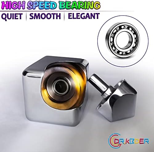 2pc Fidget Spinner Toys Cube Adults, Easter Basket Stuffers for Teens Metal EDC Cool Desk Gadgets Office Toys Small Anxiety Figette Sensory Toy, ADHD Tool Fingears Figet Stress Valentine Gift for Boy