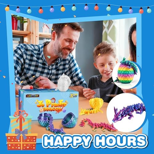 8pcs 3D Printed Dragon, Articulated Animal Fidget Toys for Desk Decor, Unique Birthday Gift for Kids Teens, Collectibles Surprise Set for Classroom Prize