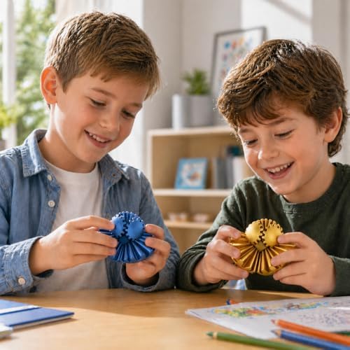 2PCS Gear Ball Fidget Toys Steampunk Gear Sphere Stress Relief for Kids Adults 3D Printed Unique Funny Birthday Gift for Christmas White Elephant Stocking Stuffer Easter(Black+Gold,Dia.2.5")
