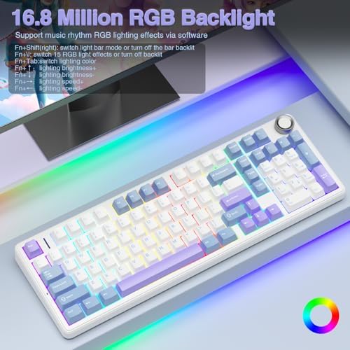 AULA F99 Pro Wireless Mechanical Keyboard with Number Pad, Knob, 99 Keys