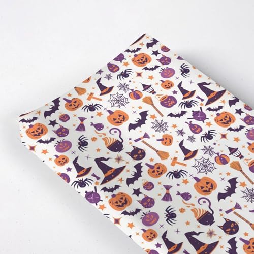 Halloween Pumpkin Spider Witch Hat Cat Stars Pattern Baby Changing Pad Cover, Unisex Fall Winter Holiday Nursery Diaper Changing Table Pad Mat Sheet for Boys Girls-16x32