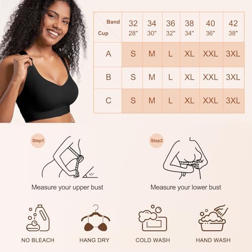 Posture Bra for Women Wireless Push Up Bralette Full Coverage Back Support Brasieres
