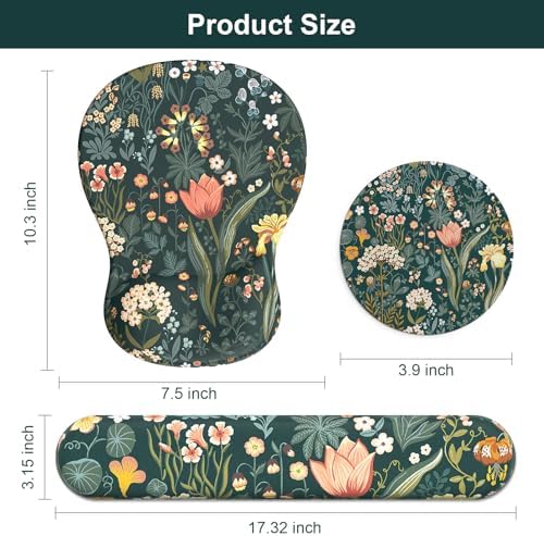 Ergonomic Mouse Pad with Wrist Rest and Keyboard Wrist Rest, Gel Mousepad