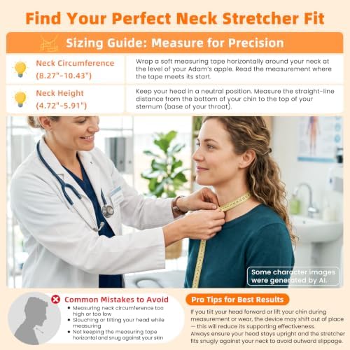 Neck Stretcher Cervical Traction - Adjustable Neck Traction Device for Spine Decompression and Pain Relief, Neck Decompression Devices, Neck Braces for Neck Pain and Support