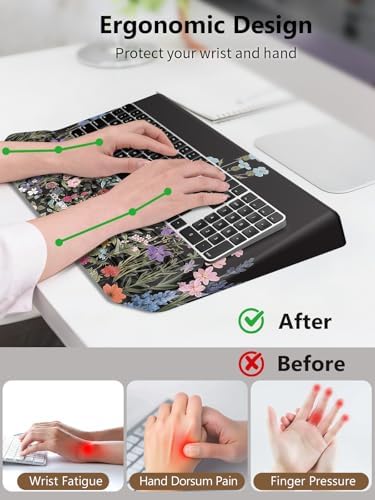 2-in-1 Ergonomic Keyboard Stand with Wrist Rest, Flower