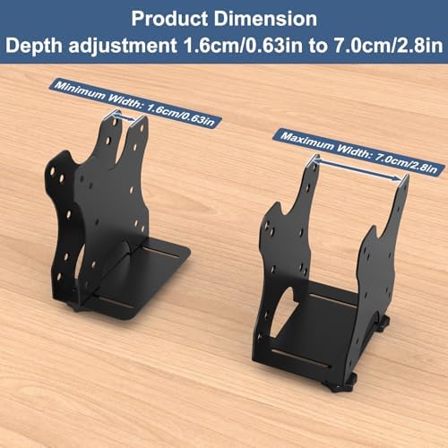 Adjustable Thin Client Mini PC Mount Bracket, Mini PC Vesa Mount, Under Desk Mount, Wall Mount and Attached to Monitor Arm Mount for NUC, Dell, HP, Mac mini, Cable Boxes, Wi-Fi Routers and Small CPUs