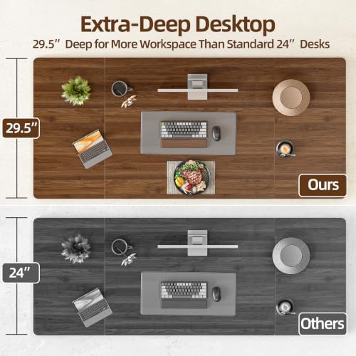 TIQLAB 71 * 30 Large Standing Desk, Conference Room Tables, Black Walnut