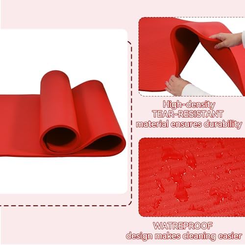 Fitvids 1/2-inch Thick High Density Exercise Yoga Mat with Carrying Strap