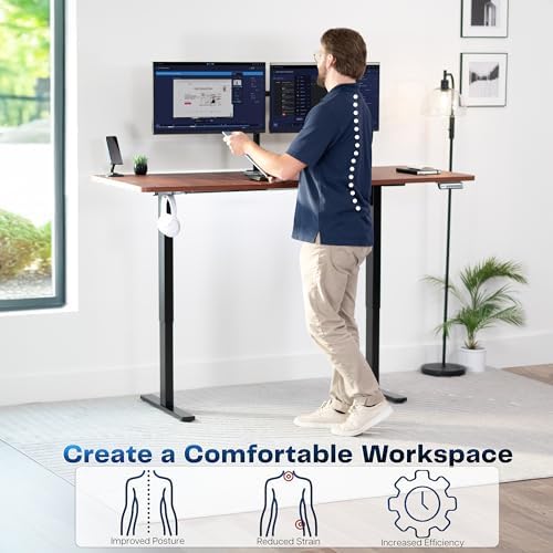 VIVO Dark Walnut 71 x 30 in Standing Desk, DESK-KIT-1B7D