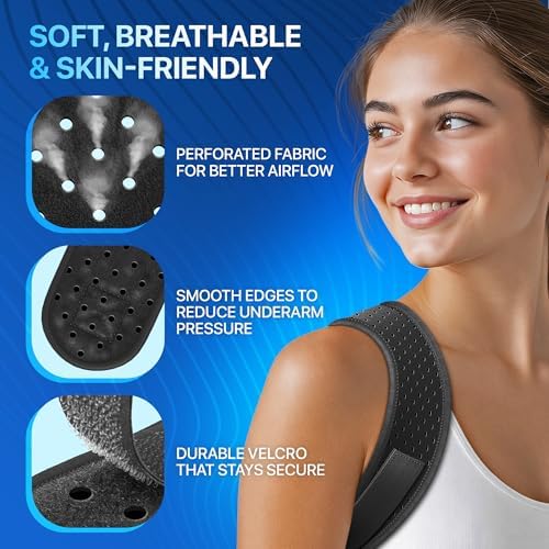 NEW 2026 Posture Corrector for Men & Women – Adjustable Figure-8 Back Brace for Rounded Shoulders & Upper Back Support – Breathable & Invisible Under Shirts – Desk Job & Computer Work – All-Day Brace (1, Black)