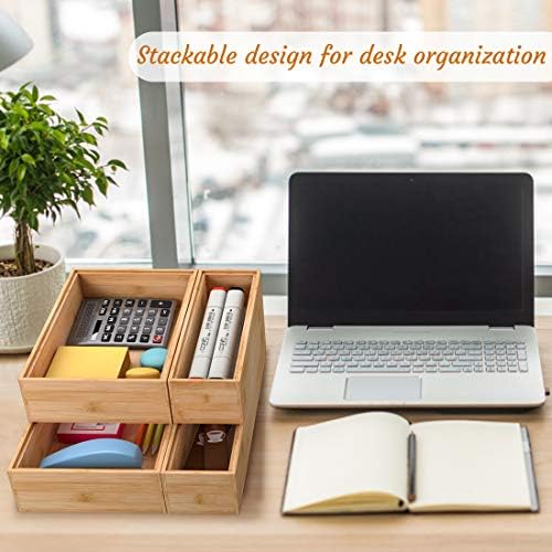 Wooden Drawer Organizer for Kitchen, Small Stackable Utensil Holder 12"x 6"