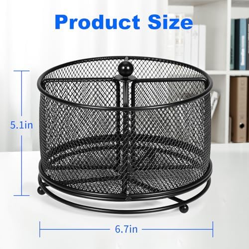 Pen Holder for Desk,360° Rotating Mesh Desk Organizer