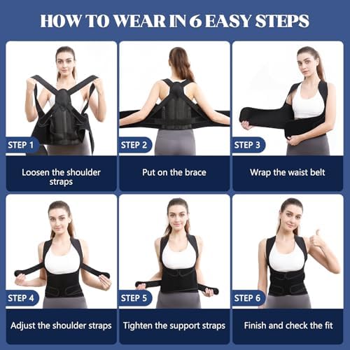 Posture Corrector for Men & Women, Full Back Brace & Straightener