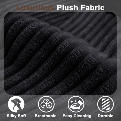 Nigoone Sofa Bed Futon, Versatile Foldable Sleeper Chair with Pillow, Supportive Memory Foam, Plush Corduroy Fabric, Cozy Floor Couch, Convertible Mattress for Bedroom/Living Room/Guest/Office, Black