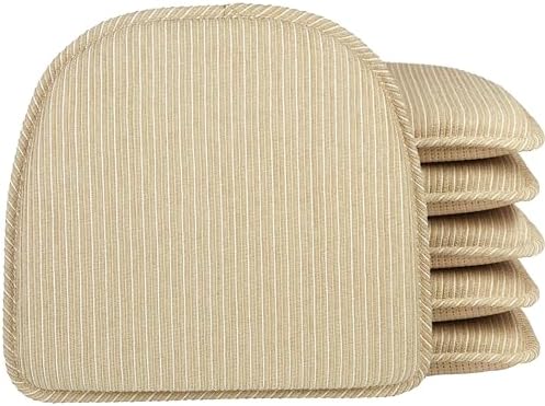 Klear Vu Raindrop The Gripper Non Slip Chair Cushions, Soft & Comfortable Seat Pad, Sitting Pillow for Kitchen, Dining or Office, 6 Count (Pack of 1), 06 Natural