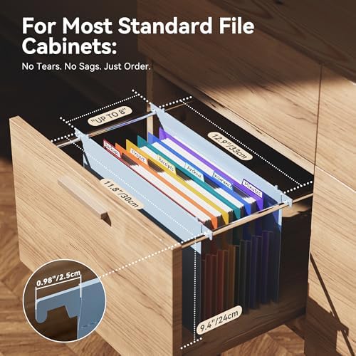 ThinkTex Plastic Expanding Hanging File Folders, 7 * 1.2" Accordion Pockets
