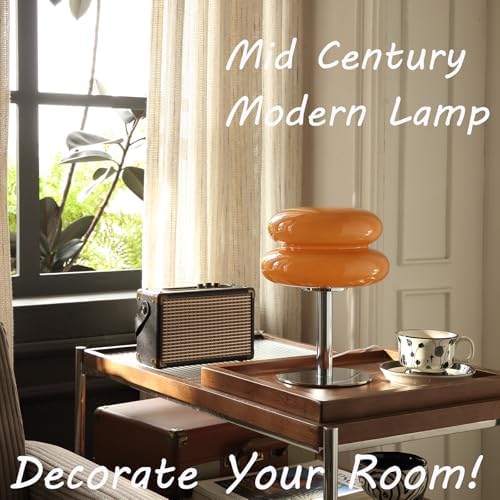 Glivpny Mushroom Lamp Table Lamp, Mid Century Modern Table Lamps (Copper)