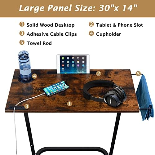 ikkle Adjustable Bike Trainer Fitness Desk, Portable Workstation Standing Desk for Indoor Cycling and Bike Trainer