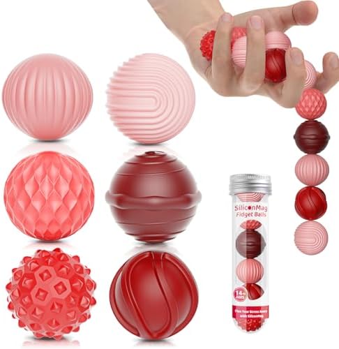 Magnetic Fidget Balls, 6 Pack Silicone Sensory Toys for Adults & Teens