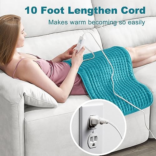 Electric Heating Pad for Back: VAAGHANM 33" x 17" Extra Large Heat Pad for Shoulder & Neck & Back - 6 Temperature Settings & Auto Shut-Off Timer